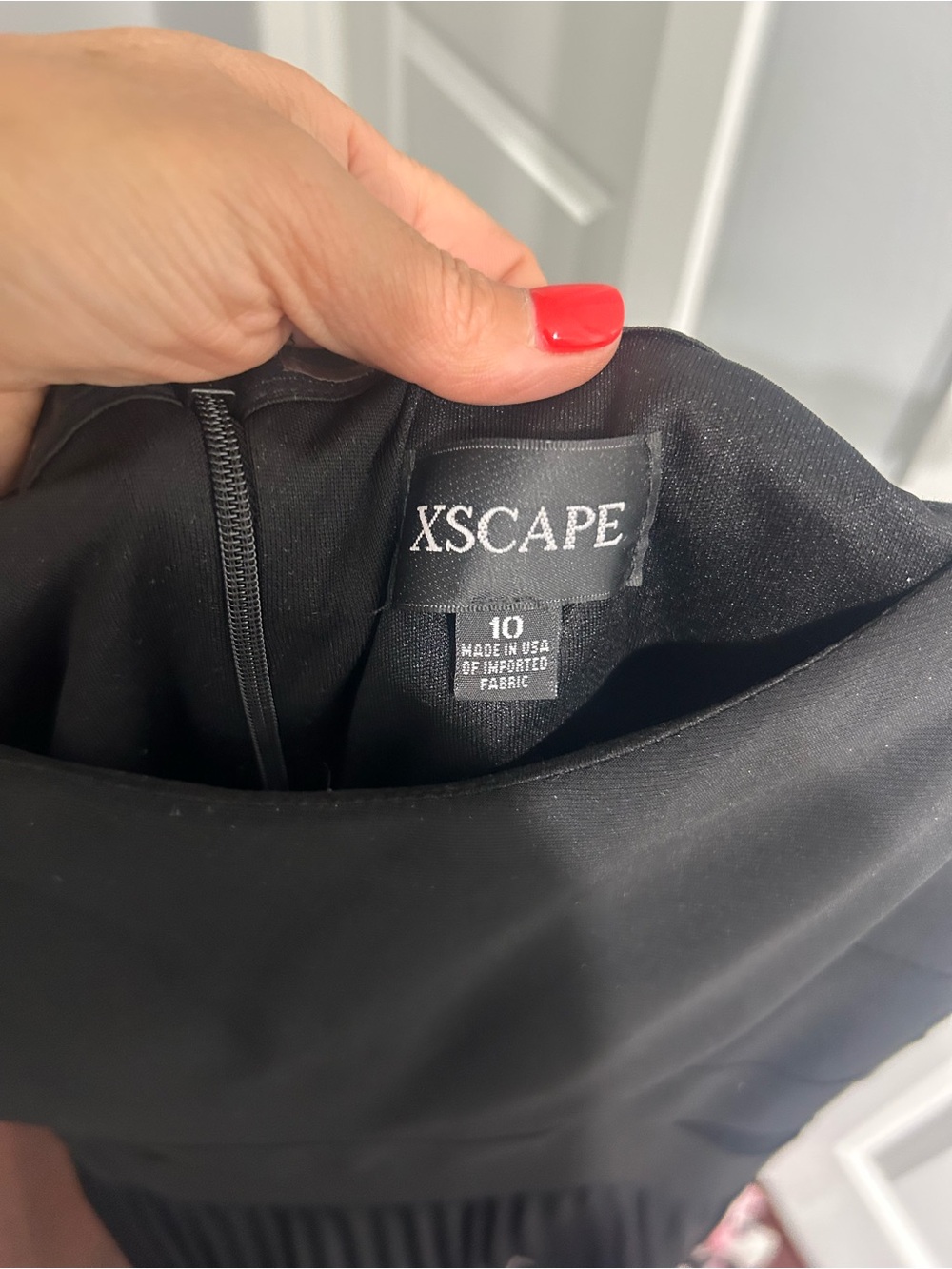 Xscape Black Cocktail Dress with Pleated Skirt